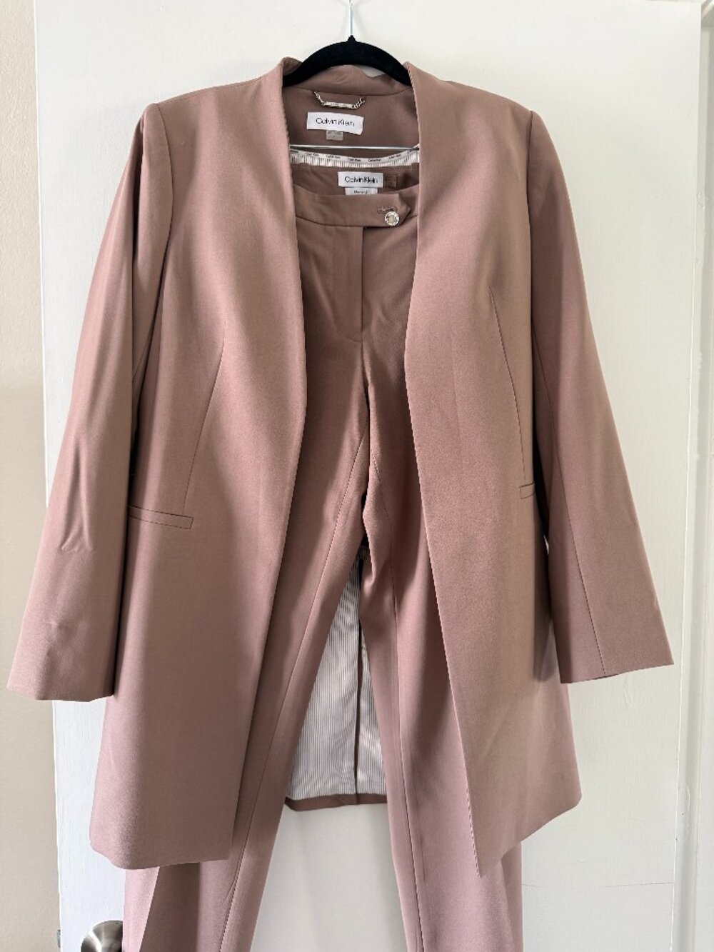 Calvin Klein Blush Pink Suit Set – Blazer (Size 6) & Pants (Size 4)